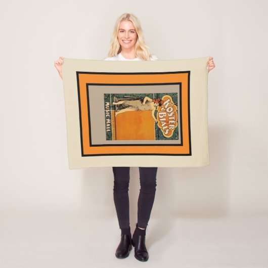 ヴィンテージブロードウェイ音楽会場広告 フリースブランケット (インサイチュ)