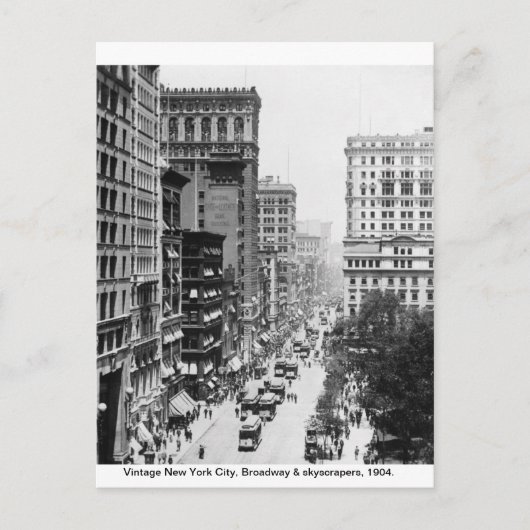 ヴィンテージブロードウェイ、ニューヨーク市1904、 ポストカード (正面)