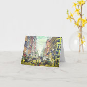 ヴィンテージブロードウェイ、NYC(1880s)カード カード (黄色い花)