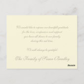 ヴィンテージブーケとフレーム悔やみや弔慰ありがとうP ポストカード (裏面)