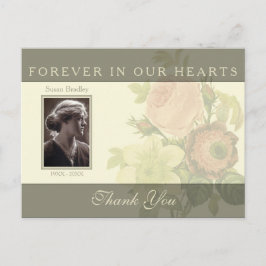 ヴィンテージブーケとフレーム悔やみや弔慰ありがとうP ポストカード