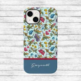 ヴィンテージブーケとポピーイラストレーションと名前 Case-Mate iPhone 14ケース