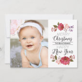 ヴィンテージブーケクリスマスホリデー シーズンカード (正面)