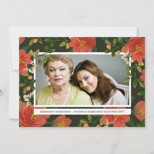 ヴィンテージブーケホリデーフォトカード シーズンカード (正面)