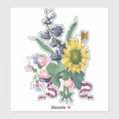 ヴィンテージブーケボタニカルイラストレーション シール (シート)