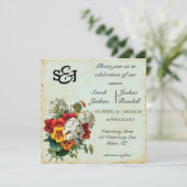 ヴィンテージブーケワイルドフラワー招待状 招待状 (スタンド正面)