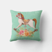 ヴィンテージブーケ付きロッキング馬 クッション (裏面)
