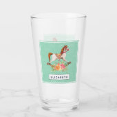 ヴィンテージブーケ付きロッキング馬 タンブラーグラス (裏面)