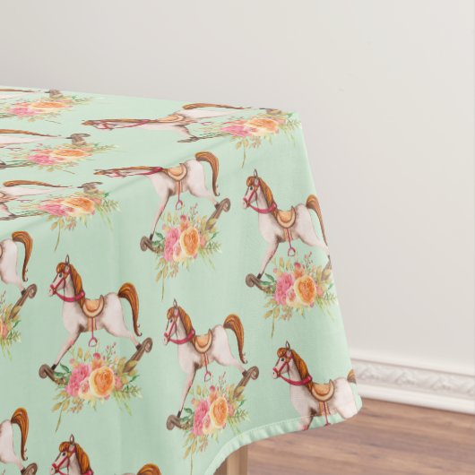 ヴィンテージブーケ付きロッキング馬 テーブルクロス (インサイチュ)