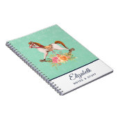 ヴィンテージブーケ付きロッキング馬 ノートブック (右側)