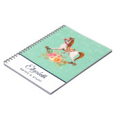 ヴィンテージブーケ付きロッキング馬 ノートブック (左側)