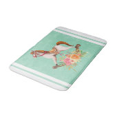 ヴィンテージブーケ付きロッキング馬 バスマット (アングル)