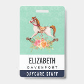 ヴィンテージブーケ付きロッキング馬 バッジ (裏面)