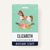 ヴィンテージブーケ付きロッキング馬 バッジ (裏面)