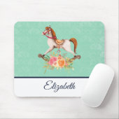 ヴィンテージブーケ付きロッキング馬 マウスパッド (マウス)