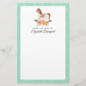 ヴィンテージブーケ付きロッキング馬 便箋 (正面)