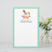 ヴィンテージブーケ付きロッキング馬 便箋 (スタンド正面)