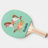 ヴィンテージブーケ付きロッキング馬 卓球ラケット (横)