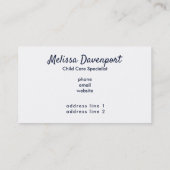 ヴィンテージブーケ付きロッキング馬 名刺 (裏面)