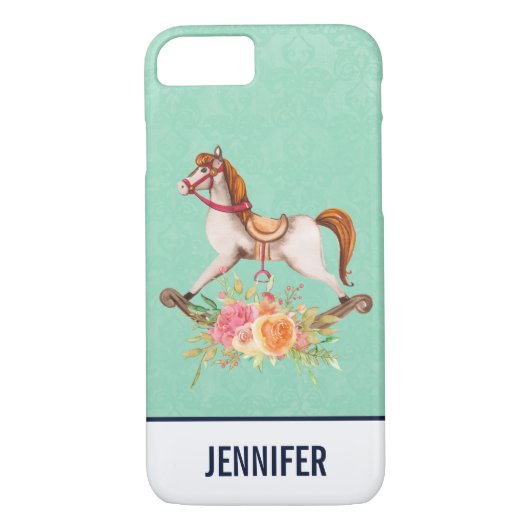 ヴィンテージブーケ付きロッキング馬 Case-Mate iPhoneケース (裏面)