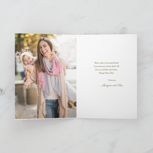 ヴィンテージブーケ名日のグリーティングカード カード (内部)