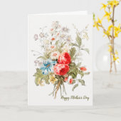 ヴィンテージブーケ母のデイカード（オプションの写真） カード (黄色い花)