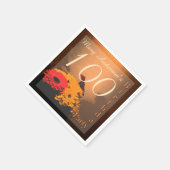 ヴィンテージブーケ100位誕生日紙ナプキン スタンダードカクテルナプキン (角)