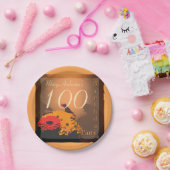 ヴィンテージブーケ100thバースデーパーティー紙プレート ペーパープレート (パーティー)