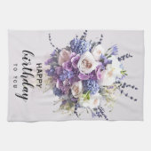 ヴィンテージブーケ |カスタマイズ誕生日 キッチンタオル (横)