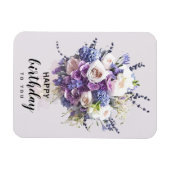 ヴィンテージブーケ |カスタマイズ誕生日 マグネット (横)