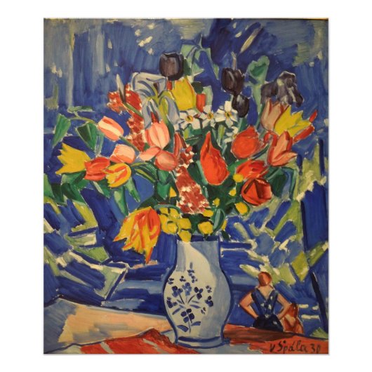 ヴィンテージブーケ(背景に姿を含む) フォトプリント            (正面)