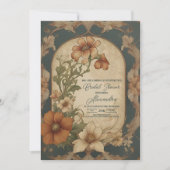 ヴィンテージブーゲンビリアアールヌーボーブライダルシャワー 招待状 (正面)