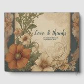 ヴィンテージブーゲンビリア結婚アールヌーボー ゲストブック (裏面)