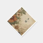 ヴィンテージブーゲンビリア結婚アールヌーボー スタンダードカクテルナプキン (角)