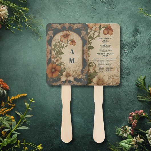 ヴィンテージブーゲンビリア結婚アールヌーボー ハンドファン