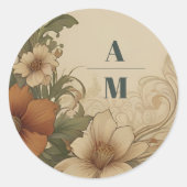 ヴィンテージブーゲンビリア結婚アールヌーボー ラウンドシール (正面)