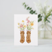 ヴィンテージブーツ花束 ポストカード (スタンド正面)