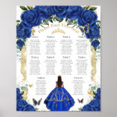 ヴィンテージブ王室のルーフローラ金ゴールドクインセアニラシーティング ポスター (正面)