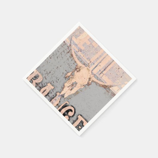 ヴィンテージブ素朴ルスカルグレーベージュウェスタン スタンダードカクテルナプキン (角)