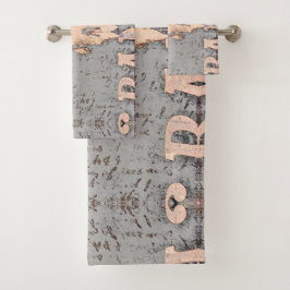 ヴィンテージブ素朴ルスカルグレーベージュウェスタン バスタオルセット