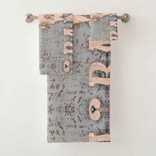 ヴィンテージブ素朴ルスカルグレーベージュウェスタン バスタオルセット (インサイチュ)