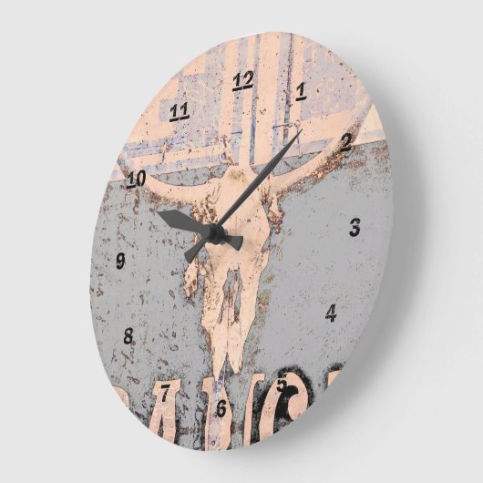 ヴィンテージブ素朴ルスカルグレーベージュウエスタン ラージ壁時計 (傾斜)