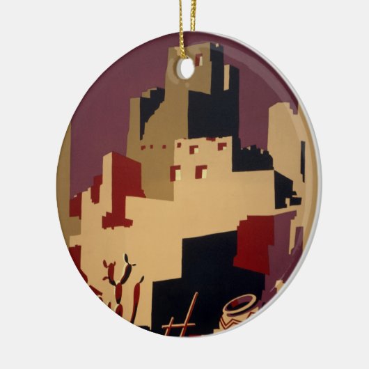 ヴィンテージプエブロWPA国立公園旅行ポスター セラミックオーナメント (左)