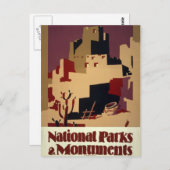 ヴィンテージプエブロWPA国立公園旅行ポスター ポストカード (正面/裏面)