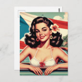 ヴィンテージプエルトリカガール ポストカード (正面/裏面)