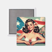 ヴィンテージプエルトリカガール マグネット (正面/裏面)