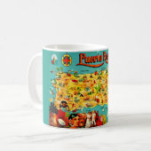 ヴィンテージプエルトリコの地図 コーヒーマグカップ (正面左)