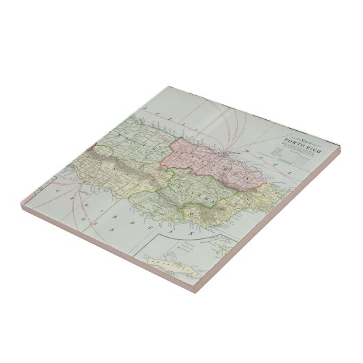ヴィンテージプエルトリコの地図(1901年) タイル (側面)