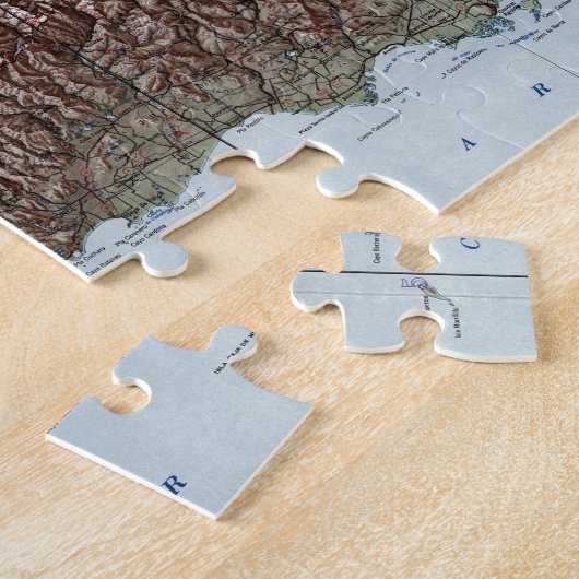 ヴィンテージプエルトリコの地図(1952年) ジグソーパズル (側面)