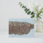 ヴィンテージプエルトリコの地図（1952年） ポストカード (スタンド正面)